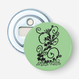 黒いつる植物シルエット 栓抜き