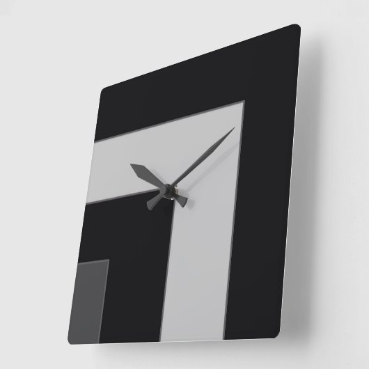 黒いですか灰色色のコーナー(MB) スクエア壁時計 (傾斜)