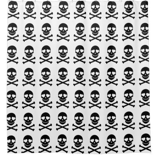 黒いどくろ印 シャワーカーテン (正面)