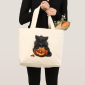 黒いねずみのカボチャハグ ラージトートバッグ (正面(商品))