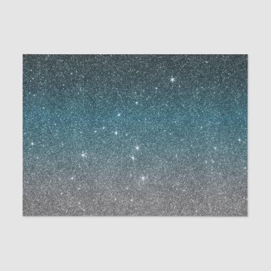 黒いのかわいらしくフェイクなグリッターの勾配、青い、白い 薄葉紙 (正面)