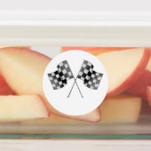 黒いのレーシングフラッグストライプ炭素繊維スタイル ラベル (貼付)