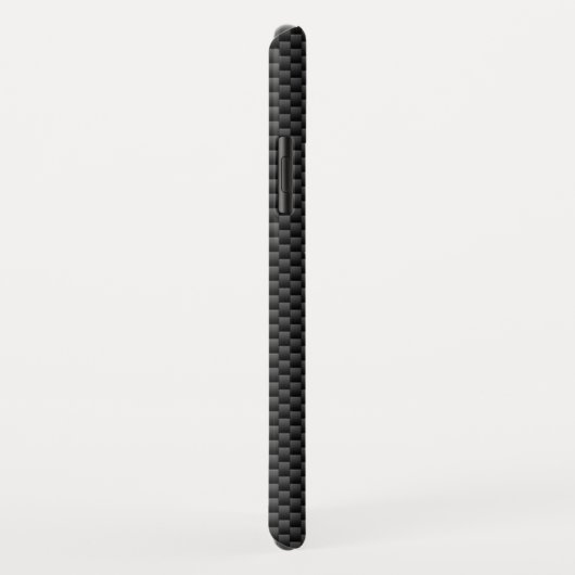 黒いのレーシングフラッグストライプ炭素繊維スタイル Case-Mate iPhoneケース (裏面/右)