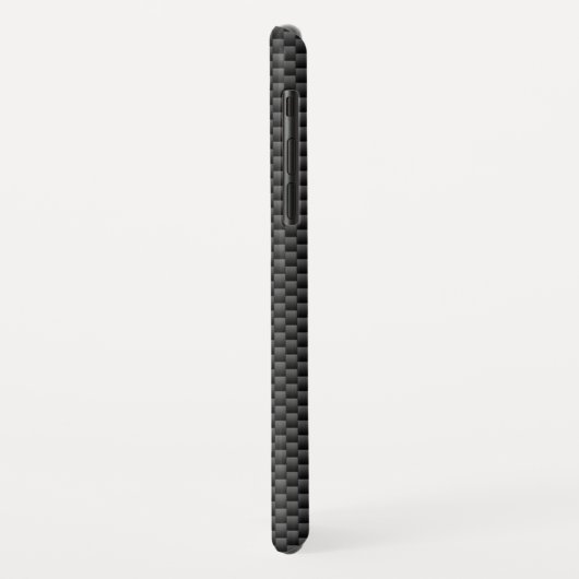 黒いのレーシングフラッグストライプ炭素繊維スタイル Case-Mate iPhoneケース (裏面/左)