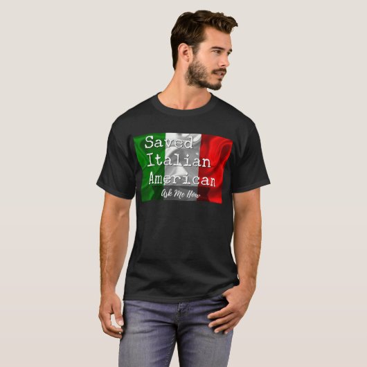 黒いの救われた、イタリアンなアメリカ人及び白 Tシャツ (正面フル)