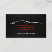 、黒いの車、自動車、カーボン繊維の名刺赤い 名刺 (裏面)