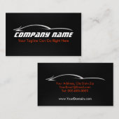 、黒いの車、自動車、カーボン繊維の名刺赤い 名刺 (正面/裏面)