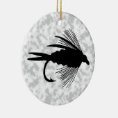 黒いはえの魚釣りの魅惑 セラミックオーナメント (右)