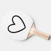 黒いはっきりしたグラフィックハート | 卓球ラケット (横)