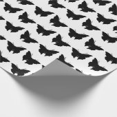 黒いはっきりしたモダン蝶 ラッピングペーパー (角)