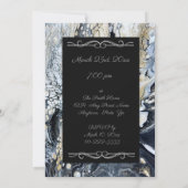 黒いはっきりした抽象芸術誕生日パーティーの招待 招待状 (裏面)