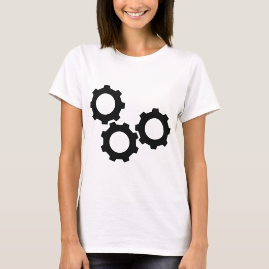 黒いはめば歯車のコグ Tシャツ (正面)