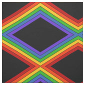 黒いひし形レインボーストライプパターン ファブリック (見本)