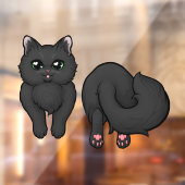 黒いふわふわの子猫のお尻 ウィンドウサイン (シート2)