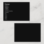 黒いぽっちゃりしたプロフィールカード 名刺 (正面/裏面)