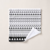 黒いまたは白クリスマスのフォントの芸術パターンを漕ぎます バスタオルセット (ウォッシュタオル)