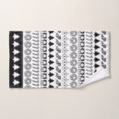 黒いまたは白クリスマスのフォントの芸術パターンを漕ぎます バスタオルセット (ハンドタオル)