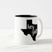 黒いまたは白11のozのマグ-テキサス州ちょっと ツートーンマグカップ (正面右)