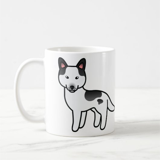 黒いまだら模様のシベリアンハスキーのキャラクター コーヒーマグカップ (左)