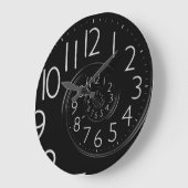 黒いらせん状の壁掛け時計 ラージ壁時計 (傾斜)