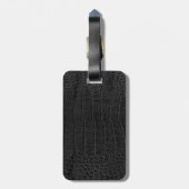黒いわに一見のカスタムな荷物のラベル ラゲッジタグ (裏面縦)