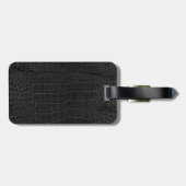 黒いわに一見のカスタムな荷物のラベル ラゲッジタグ (裏面横)