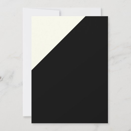 黒いアイボリーのエレガントでシンプルなタイポグラフィの結婚式 招待状 (裏面)