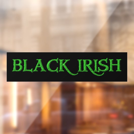 黒いアイルランドの大きな緑の黒い窓がぴり付く ウィンドウサイン (シート2)