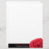 黒いアクセントの赤いバラ レターヘッド (正面/裏面)