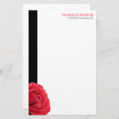 黒いアクセントの赤いバラ 便箋 (正面/裏面)