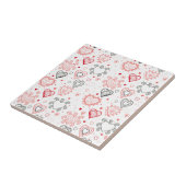 黒いアクセントパターンが付いている赤いハート タイル (側面)