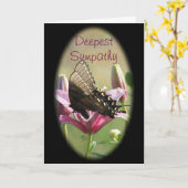 黒いアゲハチョウの悔やみや弔慰はカードカスタマイズ カード (黄色い花)