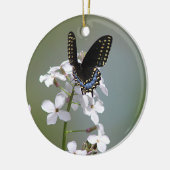 黒いアゲハチョウの蝶 セラミックオーナメント (左)
