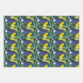 黒いアゲハチョウの黄色い花 ラッピングペーパーシート (正面)