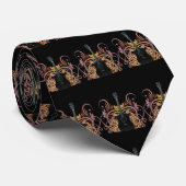 黒いアコースティックギター音楽タイとの暖かいデザイン ネクタイ (ロール)