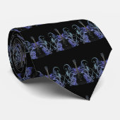 黒いアコースティックギター音楽タイとの青いデザイン ネクタイ (ロール)