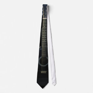 黒いアコースティックギター音楽タイ ネクタイ