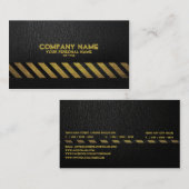 黒いアスファルト建築の造りの危険のストライプ 名刺 (正面/裏面)
