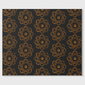 黒いアトムシンボルのオレンジ ラッピングペーパー (フラット)