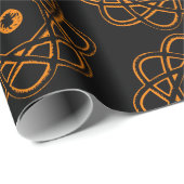 黒いアトムシンボルのオレンジ ラッピングペーパー (ロールコーナー)