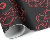 黒いアトムシンボル上の赤 ラッピングペーパー (ロールコーナー)