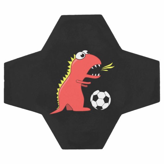 黒いアニおもしろいオの恐竜サッカー サッカーボール (フラット)