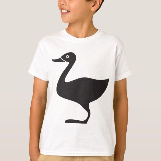 黒いアヒルの鳥アイコン Tシャツ (正面)