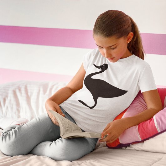 黒いアヒルの鳥アイコン Tシャツ