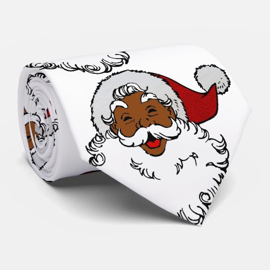 黒いアフリカのサンタクロースのクリスマス ネクタイ (ロール)