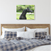 黒いアラビアのタリオンで包まれたキャンバス キャンバスプリント (インサイチュ (寝室))