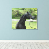 黒いアラビアのタリオンで包まれたキャンバス キャンバスプリント (インサイチュ (ウッドフロア))