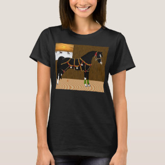 黒いアラビアの馬のクリスマス Tシャツ