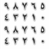 黒いアラビア数字 シール (正面)