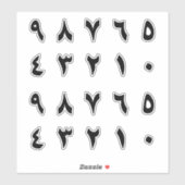 黒いアラビア数字 シール (シート)